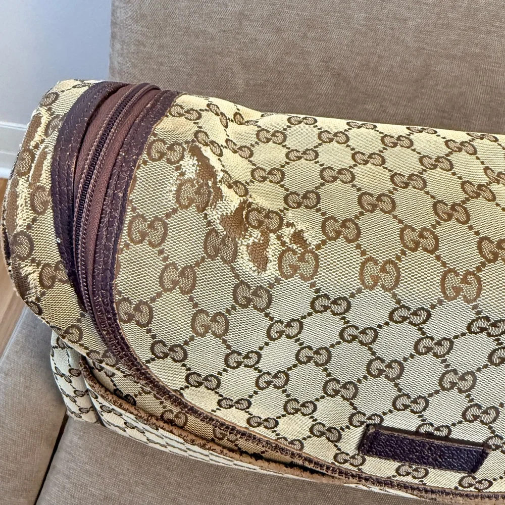 Gucci Beige & Brown GG Supreme Canvas Crossbody Diaper Bag